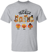 Lofaris Custom One Thankful Turkey Grandma And Kids T - Shirt